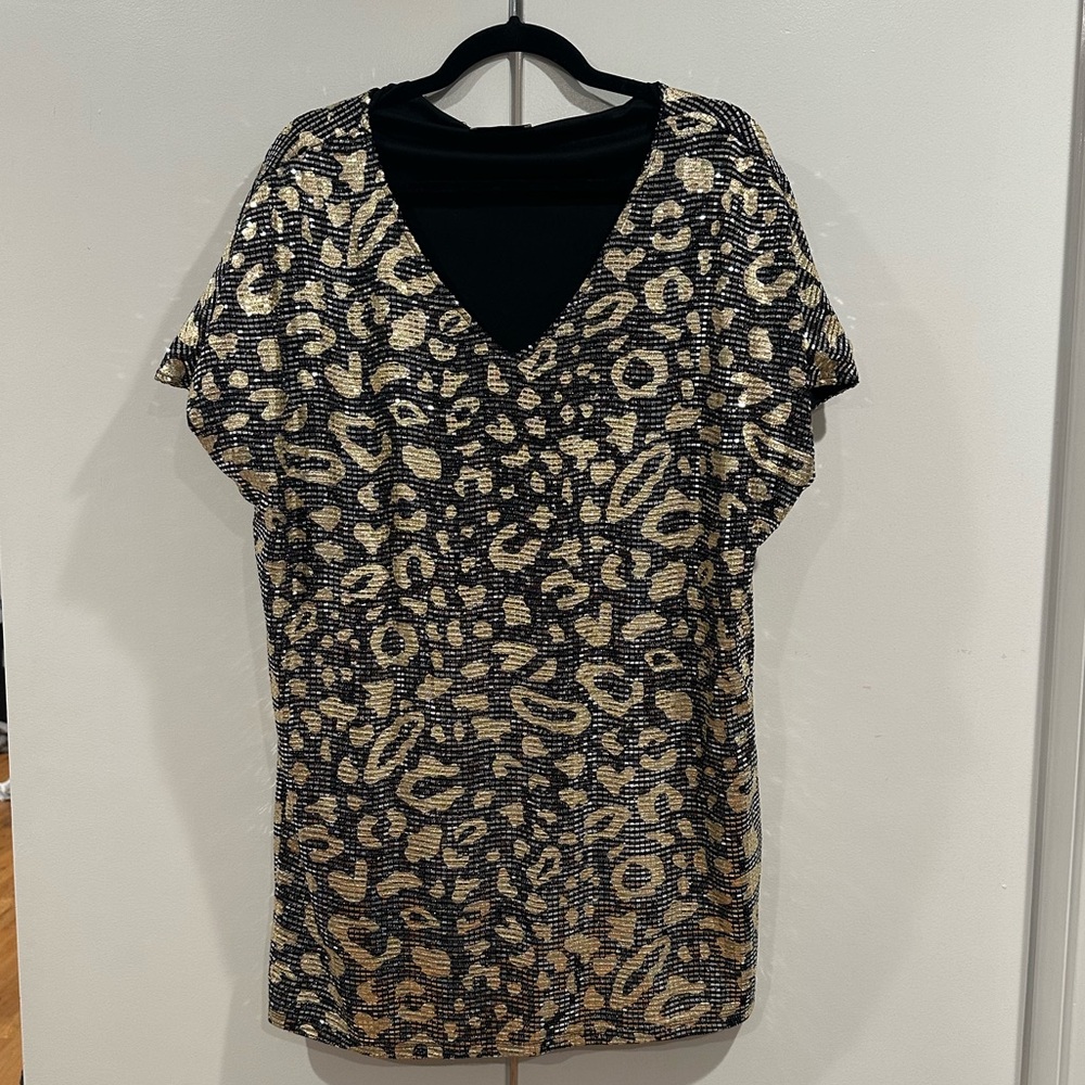 Black and Gold Patterned Dress